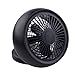 LIVSTON Portable Fan, Battery Operated USB Table Fan 6 Inch Black Mini Desk Turbo Fan Personal Fan by