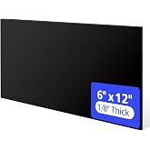 Baynactic HDPE Sheet 1/8"x 6"x 12" Black Plastic Board | High Density Polyethylene sheet for DIY, industrial, marine use. Replaces starboard. Durable, waterproof, uv resistant.