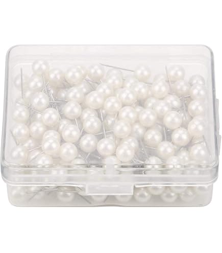 100 Alfileres Con Cabeza De Perla Blanca - Agujas De Costura Para Manualidades, Bordado Y Decoración, 3.7 Cm