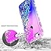 iPhone 6S Case, iPhone 6 Case with Tempered Glass Screen Protector for Girls Women Kids, NageBee Glitter Liquid Waterfall Floating Diamond Durable Moving Quicksand Clear Cute Phone Case -Purple/Blue
