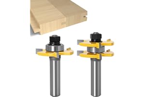 Tongue and Groove Set - APLUS Router Bit Set [ 2 Piece ] - Woodworking Milling Wood Cutter Tool for Engraving Machine Trimmin