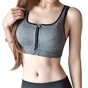 APIKA Sport Bh Vooropening Rits Vooraan Hoge Impact Ondersteuning Verstelbare Trainings Bh