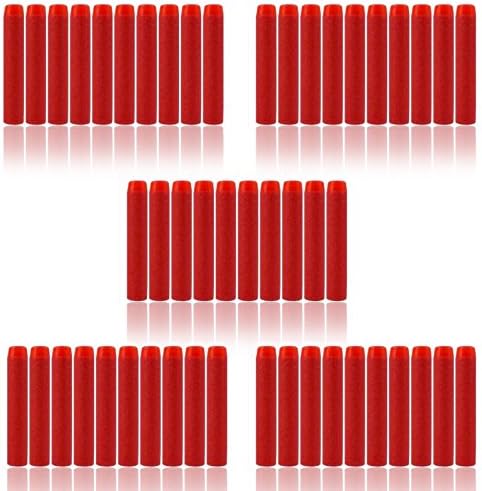 500Pcs 7.2x1.3 Cm Toys EVA Foam Soft Refill Bullet Darts for Nerf N-Strike Elite Series Blasters,For Kid Toy Gun Fire Blaster (Red)