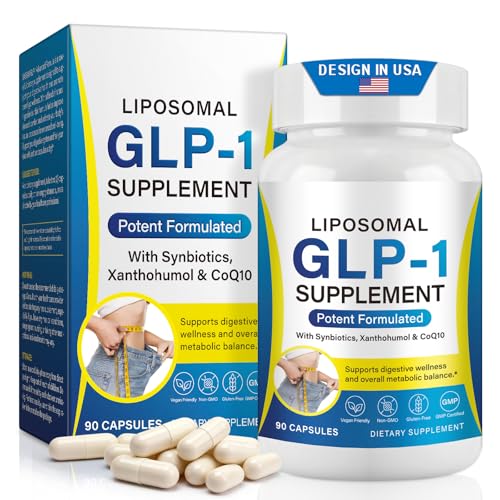 asusxcli GLP-1 Supplement - Dietary Supplement -Synbiotics - Curb Appetite, Boost Metabolism & Support Gut Health for Women & Men Lean Body Support - 90 Capsules