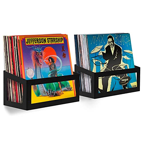 Hudson HiFi Vinyl Display Holder 2 Pack Record Display Shelf Solid