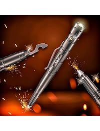 Bolígrafo, Linterna táctica LED multiherramienta, abrebotellas, interruptor de ventana, caja de regalo con tinta extra