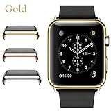 Josi Minea Apple Watch [42mm] Protective Snap-On Case with Built-in Clear Glass Screen Protector - Premium Anti-Scratch & Shockproof Shield Guard Full Cover for Apple Watch - 42mm [ Golden ]