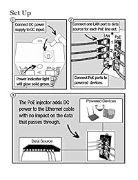 wt gpoe 4   48 V48 W pasivo Inyector PoE 4 Port Power Over Ethernet Gigabit con 48 vatios para dispositivos 802.3 af, incluye 48 V fuente de alimentación