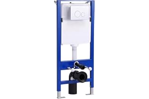 HOROW Concealed Toilet Tank Carrier, In-Wall Carrier System for Wall Hung Toilets, Wall Mounted Toilet Carrier with Chrome Actuator Plate, 1.1 GPF / 1.6 GPF Dual Flush