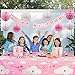 Unicorn Party Decorations | Serves 16 | Eco-Friendly Birthday Party Supplies| Includes reusable tablecloth, PLA straws & utensils, paper banner, unicorn paper plates, cups, napkins, party favor bags