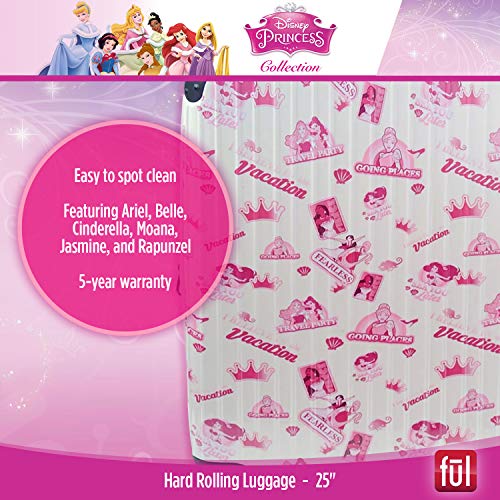 ful Disney Princess Badges Rolling Suitcase, Hardside Travel Luggage
