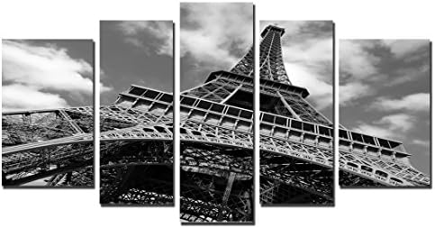 Englant-Unframed Canvas Print of Eiffel Tower Picture Wall Decor for Home and Office 5 Panels Model