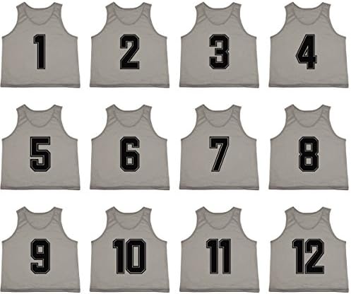 Oso AthleticsSets of 12 (1-12, 13-24, 25-36, 37-48) Premium Polyester Mesh Numbered Jerseys Pinnies
