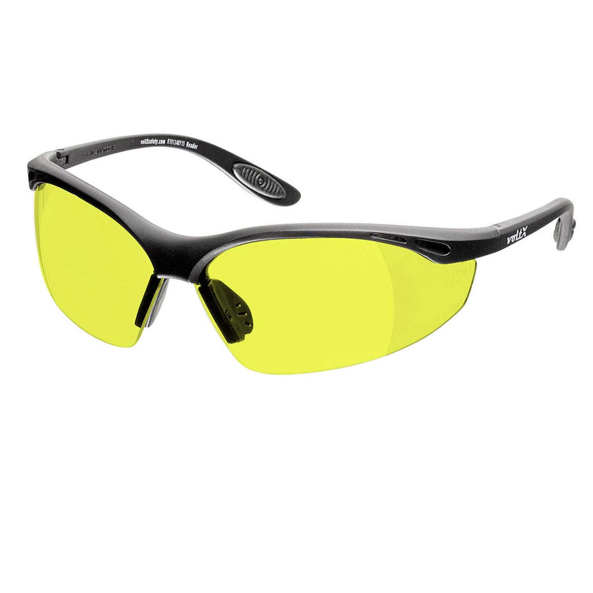voltX 'Constructor' SAFETY READERS Full Lens Reading Safety Glasses UKCA & CE EN166f certified (+1.0 Dioptre, Yellow) – Wraparound Style – Anti fog coated UV400 lens — image 1