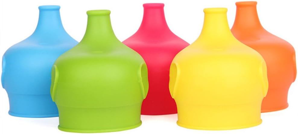 Baby Silicone Sippy Cup Lids 5 Pack Makes Any Cup Or Bottle Spill Proof By Husbaby