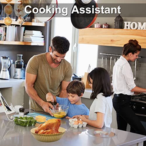 Geekboy Air Fryer Disposable Paper Liners for 3-5Qt Air Fryer, 50/100/200PCS Non-stick Air Fryer Liners Heat-Resistant Water-proof Oil-proof Household Cooking Paper Round (50 Pcs-6.3 Inch)