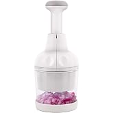 Vegetable Chopper, Food Chopper Manual Hand, Onion, Salad, Garlic, Nut &amp; Veggie Cutter, Dishwasher Safe, White