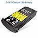 Force1 U49 LiPo Drone Battery - 7.4v 1000mAh LiPo Drone Battery for Force1 U49C Red Heron and U49W Blue Heron Quadcopter Drones