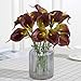 Luyue 20 Pcs Fake Calla Lily Artificial Flowers Bridal Wedding Bouquet Latex Real Touch Flower Home Kitchen Office Decor-Brown