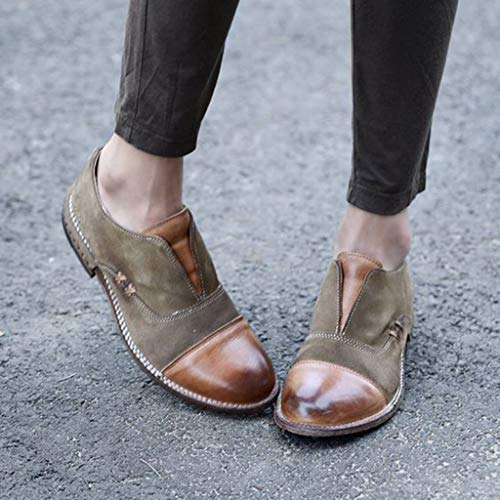 Most Gifted! Teresamoon Fashion Women's Retro Flat Low-Heeled Shoes Round Head Shallow Mouth Bare Boots Brown