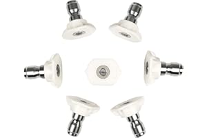 YUEARN Pressure Washer Tips, 40 Degree White Pressure Washer Nozzle, 1/4 Inch Quick Connector, 7 Pack Replacement Nozzles for Power Washer, Rated Up to 4000 PSI
