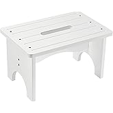 Wooden Step Stool for Adults, 9" Portable Wood Step Stool for Kids, Heavy Duty One Step Bedside Stool with 550 Lbs Load Capac