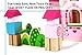 Cubbie Lee New & Unique Princess Pink Castle Wooden Building Block Set for Toddlers Preschool Age - Hardwood Plain & Colored Small Wood Blocks for Children - Basic Educational Kids Build & Play Toy