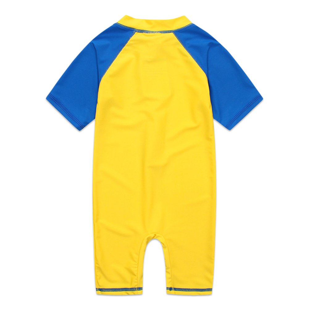Boys Rashguard One Piece Swimsuit Short Sleeve Summer UV Sun Protection Swimwear Toddler Infant