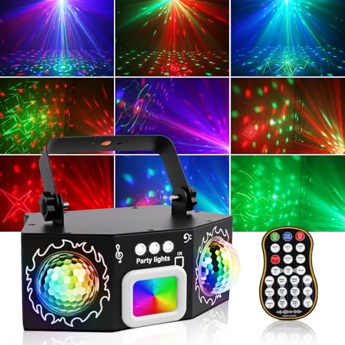 Vicalo Disco Licht mit Dual Disco Bällen – RGB Sound-aktivierte Partylichter, Stroboskop Effekt Licht für DJ, KTV, Club, Weihnachtsfeier