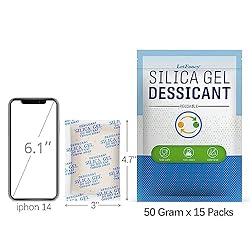 LotFancy Silica Gel Packets, 50 Gram 15 Packs
