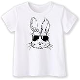 cheerilulu Easter Shirt for Toddly Boy Girls Kids, Happy Bunny Toddler T-Shirt, Spring Egg Hunt Kids Tee, 2-6T