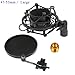 Etubby 47-53mm AT2020 Microphone Shock Mount with Metal Screw Adapter, Adjustable Anti Vibration High Isolation Metal Mic Mount Holder Clip for Diameter of 47-53mm Microphone