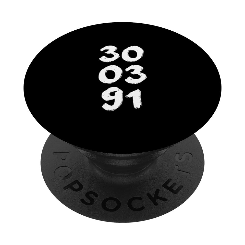 30.03.91 - Birthdate Design with Birth Day.Month.Year PopSockets Swappable PopGrip