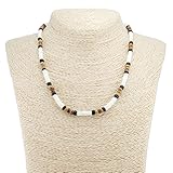 Puka Shell Necklace with Black and Tiger Coco Wood