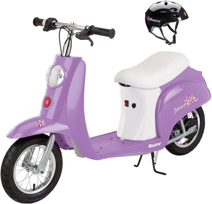 kid riding a razor scooter