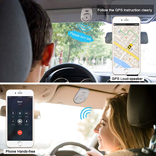 Bluetooth Speakers for Car Hands-Free Speakerphone Bluetooth 4.1 Wireless Car Kit Stereo Music Receiver for Safely Driving with Siri Google Assistant Voice Command
