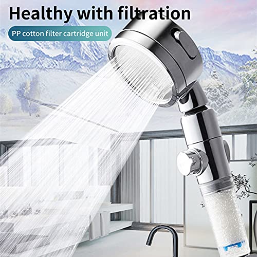 Shower Head, Aniston Upgraded Adjustable Pressure Ion Shower Head, 3 Modes of Adjustable Filter Shower Head for Hard Water Low Water Pressure, Comes with a Replaceable PP Cotton Filter Element