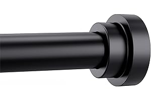 WIDYANA Shower Curtain Rod Tension No Drill, 31-63 Inch Matte Black Spring Adjustable Curtain Rod for Bathroom Shower Stall, RV, Windows, Rust Non-Slip