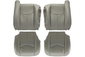 GXARTS Driver and Passenger Side Bottom Replacement Seat Cover and Top Lean Back Seat Cover Light Gray 922 or 92i Fit for Chevy GMC Tahoe Suburban Avalanche Yukon Silverado Sierra 2003 2004 2005 2006