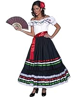 Smiffy's Women's Authentic Western Sexy Senorita Costume with Dress and Sash