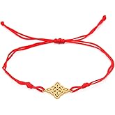 UNIFT Witches Knot Layered Bracelet For Women Men Stainless Steel Geometric Style Chic Elegante Witch's Knot Double Rope Bracelets Pagan Wiccan Symbol Amulet Jewelry