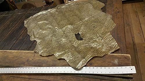 Upholstery Leather plyable Hide/Gold Zebra Print