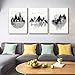 Wall Art for living room Canvas Prints Artwork bathroom Wall Decor Black and white Abstract Mountain geometric and animal Watercolor painting 3 Pieces Framed bedroom wall decorations Office Home Decor
