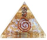 Opalite Quartz Crystal Orgone Reiki Pyramid Kit/Includes 4 Crystal Quartz Energy Points/EMF Protection Meditation Yoga Energy Generator