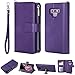 FLYEE Case Compatible with Samsung Galaxy Note 9 (6.4 inch,Released 2018),Wallet Case for Women and Girls with Card Holder,[Detachable 2in1] 9 Card PU Leather Protective Case & Wrist Strap-Purple