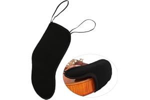 ESTINK Violin Chin Rest Pad, 4/4‑3/4 Violin Chin Shoulder Rest Black Flannelette Pad Soft Cover Protector Violin Chin Shoulder Pad for 3/4 4/4 Violin Musical Instrument Accessories, Black