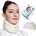 Velpeau Neck Brace -Foam Cervical Collar - Soft Neck Support Relieves Pain & Pressure in Spine - Wraps Aligns Stabilizes Vertebrae - Can Be Used During Sleep (Enhanced, Milk-White, Medium, 3″)