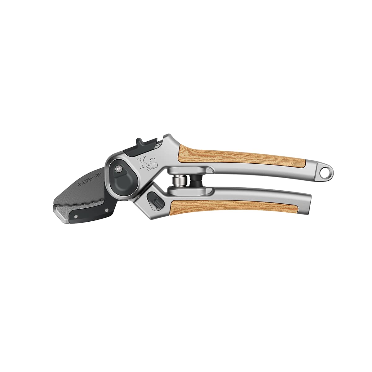 Kent & Stowe Eversharp Anvil Secateurs, Adjustable Garden Shears Suitable For Dead, Mature Wood, All Year Round Garden Tools Made From Carbon Steel, Aluminium, And Ash Wood