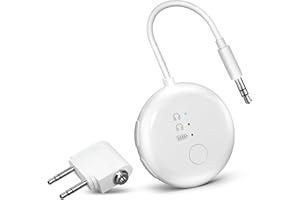 Avantree SoundJet R1 - Airplane Bluetooth 5.3 Adapter for up to 2 AirPods or Headphones with 20hr Playtime, Wireless Audio Tr