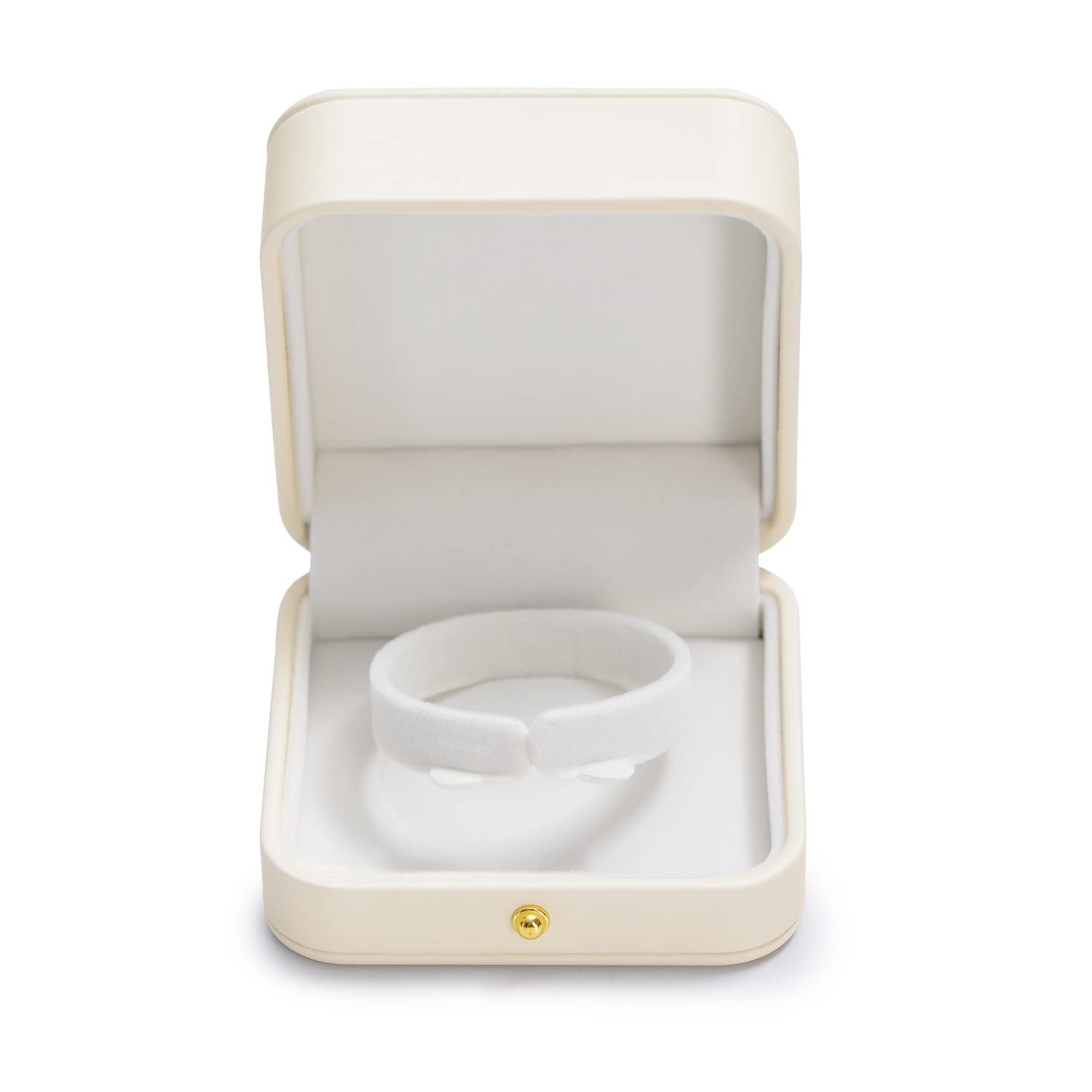 Photo 1 of Oirlv Gorgeous Bracelet Gift Box Leather Bangle Box for Jewelry Gift White Velvet Interior Bangle Bracelet Storage(White)